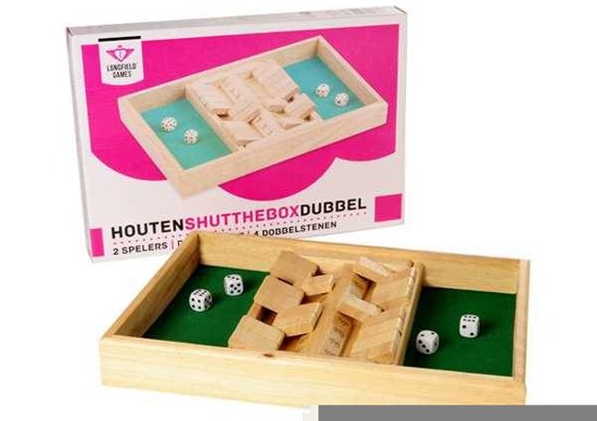 Afbeelding van het spel Houten Shut The Box Spel Dubbel
