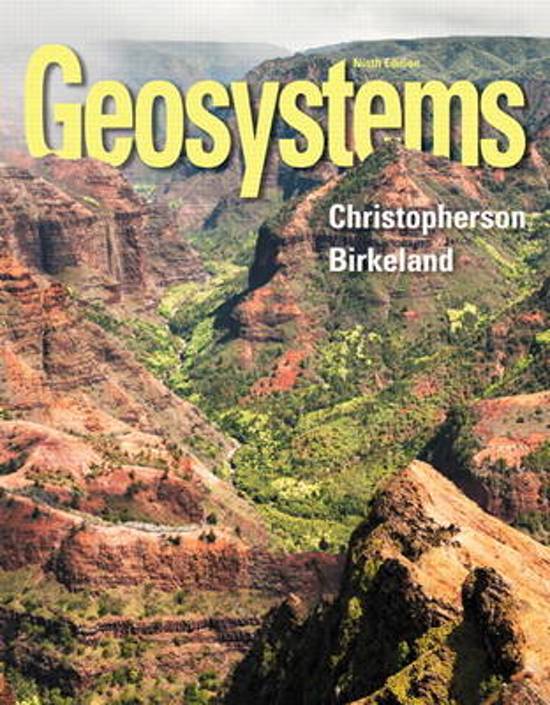 Test Bank in Conjunction with Geosystems An Introduction to Physical Geography,Christopherson,9e