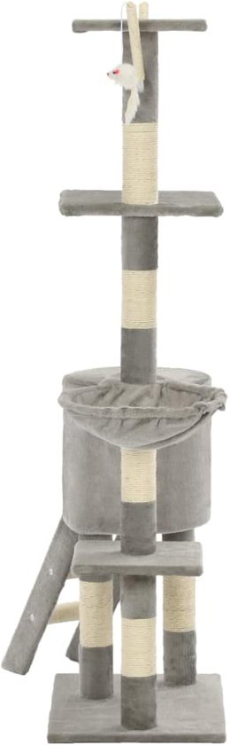 vidaXL Kattenkrabpaal met sisal krabpalen 138 cm grijs