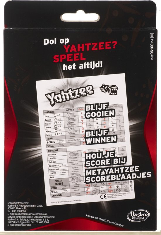 Thumbnail van een extra afbeelding van het spel Yahtzee Scoreblok - Dobbelspel
