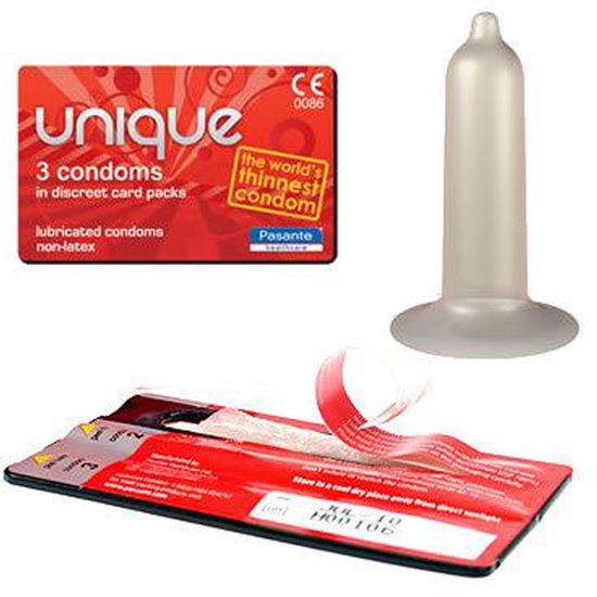 Pasante Unique Latex-vrije condooms 3 stuks