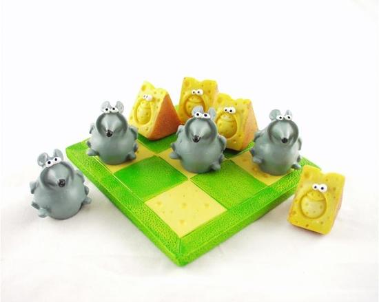 Afbeelding van het spel Boter, kaas en eieren - Muizen / kaas - Grijs - geel