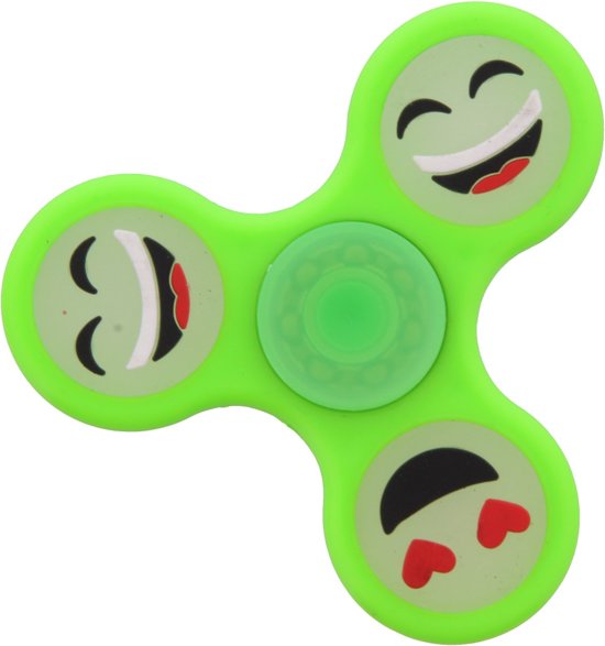 Afbeelding van het spel Groene Fidget spinner met Emoji.