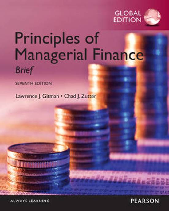 Principles of managerial finance: chapter 10 summary