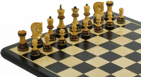 Thumbnail van een extra afbeelding van het spel Luxe schaakspel Zagreb Burnt met Prachtige kleuren en Handgemaakt in India