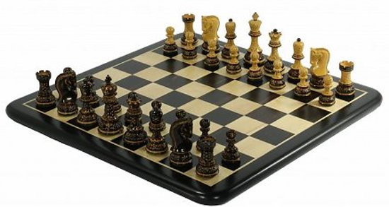 Thumbnail van een extra afbeelding van het spel Luxe schaakspel Zagreb Burnt met Prachtige kleuren en Handgemaakt in India