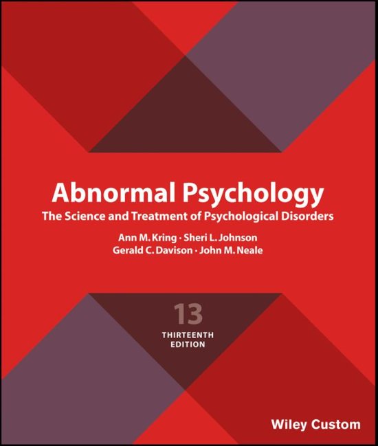 Abnormal Psychology, Kring et al., 13th Edition