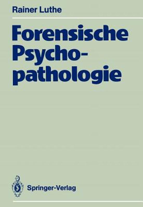 Social Work, Forensische Psychopathologie