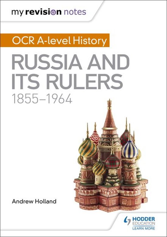 OCR A LEVEL HISTORY - Russia and its Rulers 1855-1964 essay (A Grade)