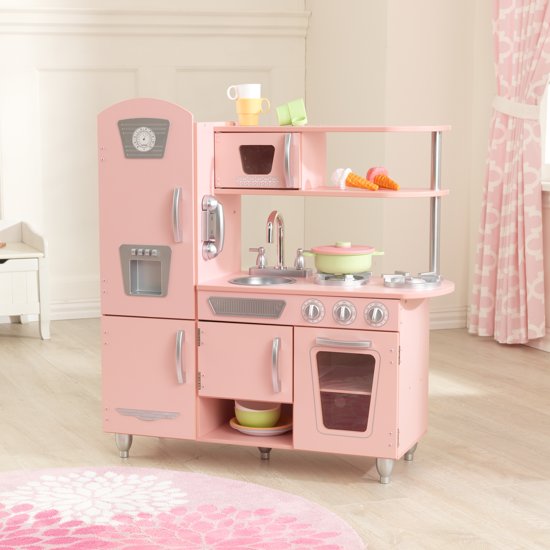prachtig keukentje voor kinderen om mee te spelen in de kleur zacht roze