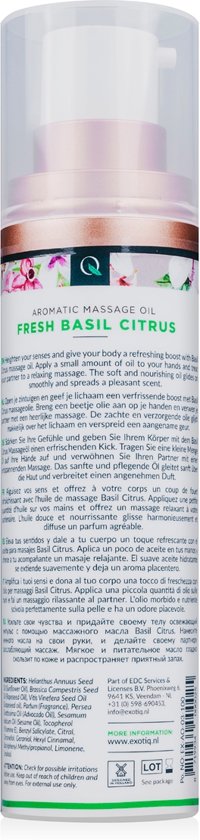 Exotiq Massageolie Basil Citrus - 100 ml