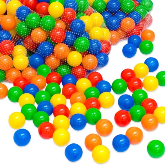 LittleTom 200 Baby Ballenbak Ballen - Ø 6cm - SGS-certificaat vanaf 0 Jaar - Multicolor Mix - gekleurde Kunststof Speelballen voor Binnen en Buiten