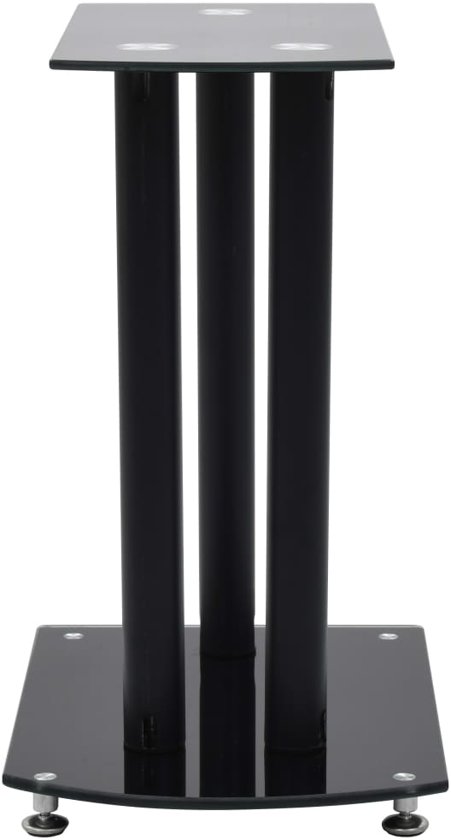 vidaXL Speaker standaard 2 st aluminium veiligheidsglas zwart