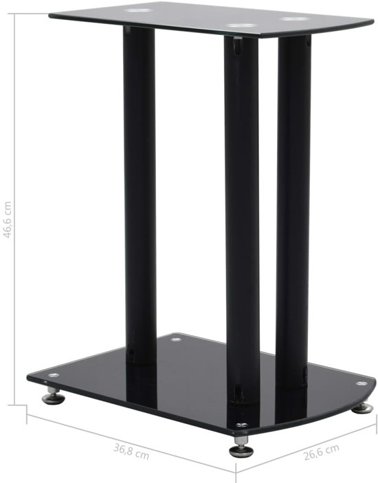 vidaXL Speaker standaard 2 st aluminium veiligheidsglas zwart