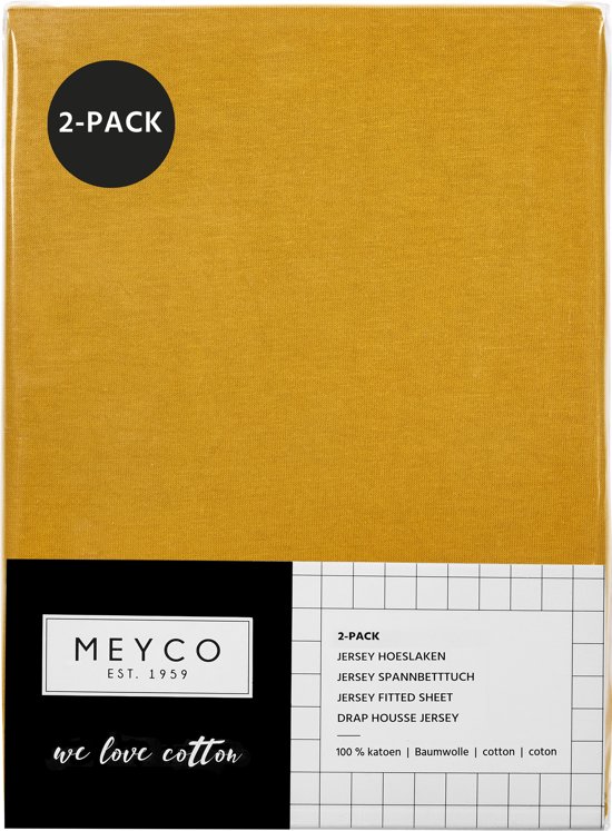 Meyco jersey hoeslaken 2-pack - 60x120 cm - okergeel