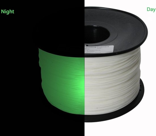 1.75mm oplichtend groen PLA filament