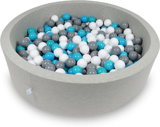Ballenbak - 400 ballen - 115 x 30 cm - ballenbad - rond grijs
