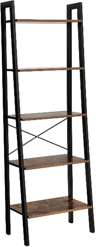 MIRA - Industriële| Ladderkast | 5 Planken | Boekenkast | Fotolijstplank | Plantenbak | Opbergrek | Vintage