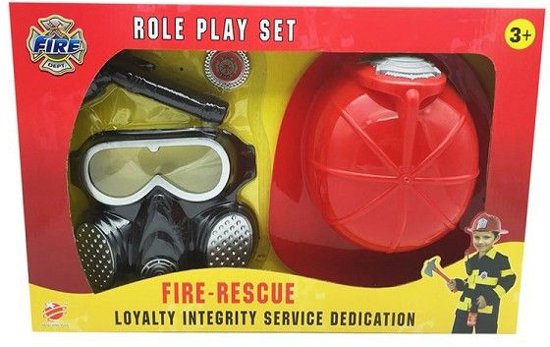 Brandweer speelset helm en masker