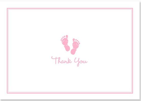 Afbeelding van het spel Baby Steps Pink Thank You Notes (Stationery, Note Cards, Boxed Cards)