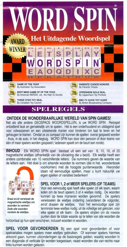 Thumbnail van een extra afbeelding van het spel Word Spin (NL)