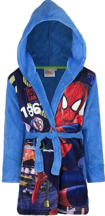 Spiderman fleece kamerjas/badjas maat 98-Homecoming-blauw
