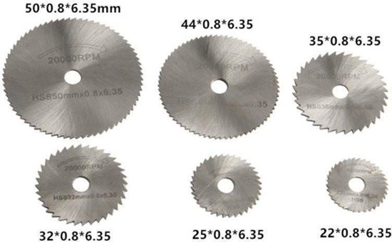 HSS staal zaagbladen boormachine cirkel zaag schijven-  6 delig  Ø22, 25, 32, 35, 44mm -  Levay ®
