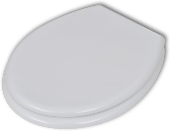 vidaXL WC-bril met MDF deksel en eenvoudig ontwerp wit