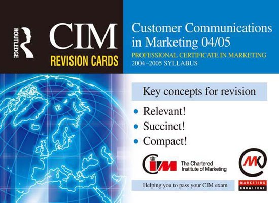 Afbeelding van het spel CIM Revision Cards: Customer Communications in Marketing 04/05