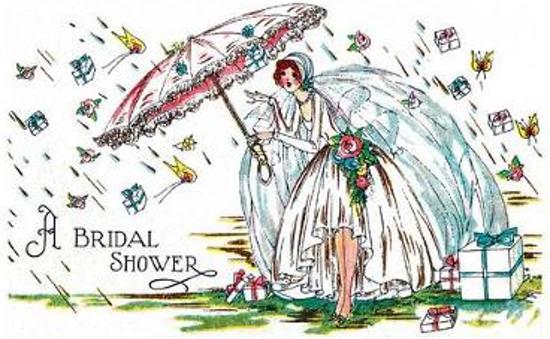 Afbeelding van het spel Bride With Umbrella Bridal Shower Greeting Cards