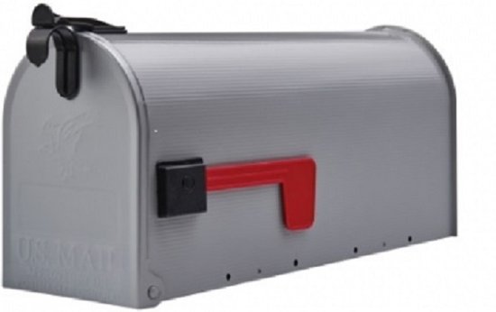 Amerikaanse brievenbus / US Mailbox , grijs, gegalvaniseerd staal