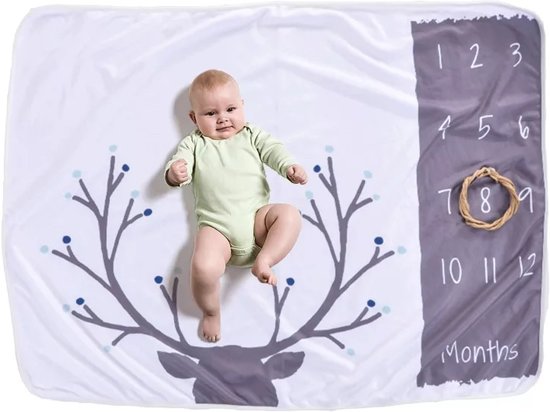 Mijlpaal deken voor baby’s - Mijlpaal deken - Mijlpaaldeken - I am milestone deken - Milestone babydoek - Baby milestone pakket - Fotodeken - Fotoherinnering - Unisex - Het leukste kraamcadeau van 2019 - Babyshower cadeau