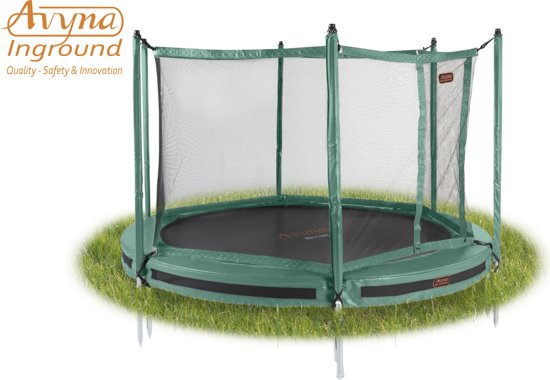 Avyna InGround trampoline PRO-LINE 4,30 (14 ft) Groen + net + InGround Tool Set (combi)