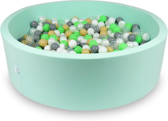 Ballenbak XXL - 700 ballen - 130 x 40 cm - ballenbad - rond mint groen