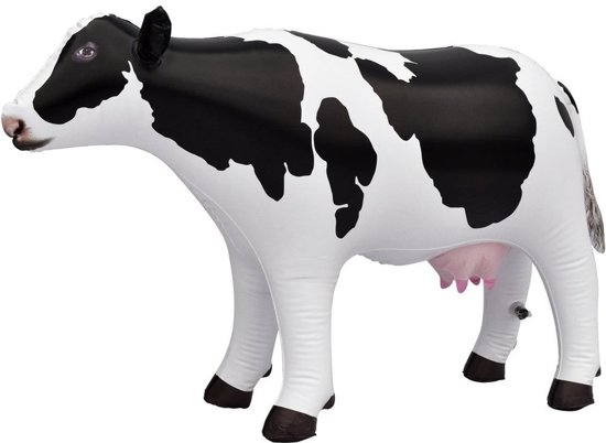 Opblaasbare koe 53 cm decoratie/speelgoed - Buitenspeelgoed waterspeelgoed - Opblaasdieren decoraties