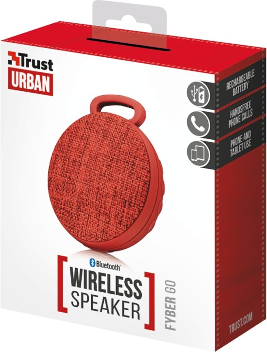Trust Fyber Go Bluetooth Wireless Speaker Rood
