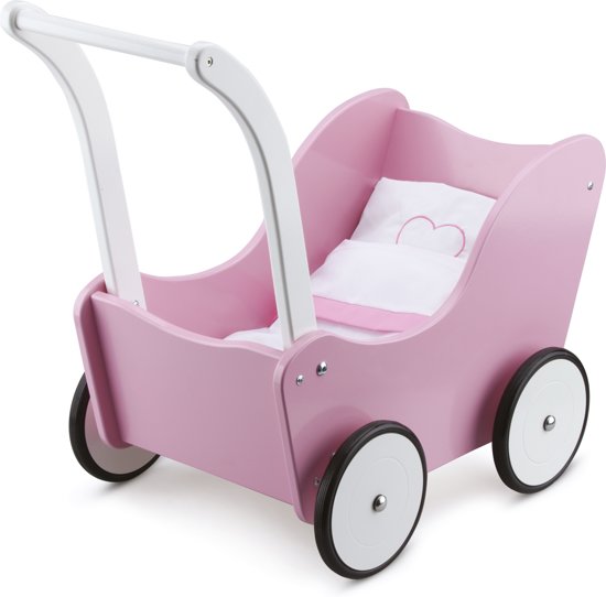 New Classic Toys Poppenwagen met Beddengoed - Roze