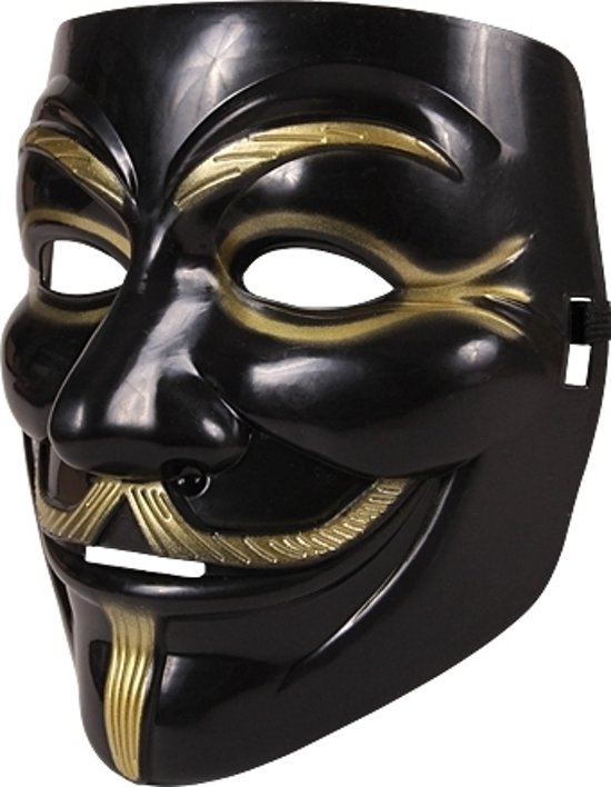 Zwart V for Vendetta masker, Merkloos Speelgoed