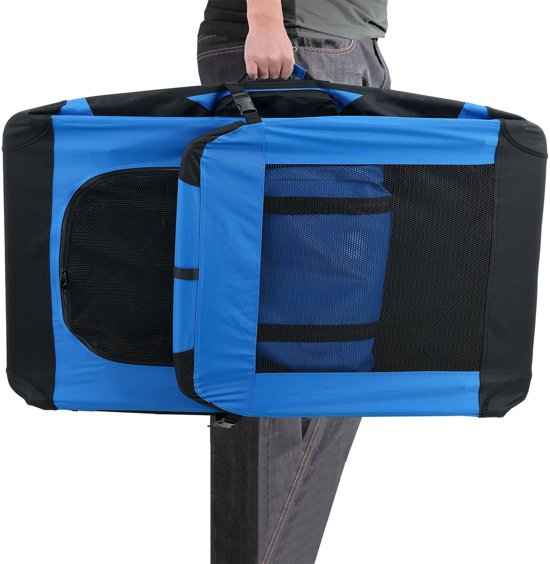[pro.tec]® Dieren transportbox - reismand - koningsblauw - XL