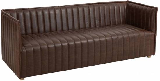 Duverger Stripes - Sofa - 3-zit - gestreept kunstleder - bruin -