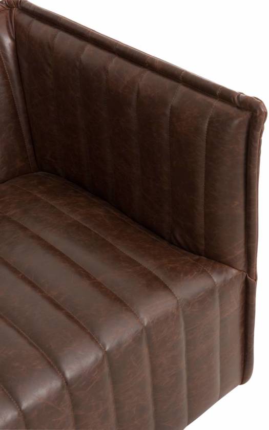 Duverger Stripes - Sofa - 3-zit - gestreept kunstleder - bruin -