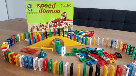 Thumbnail van een extra afbeelding van het spel Domino Express Set 200-Delig (De originele uit de jaren '80)