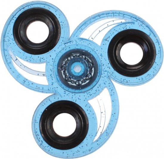 Afbeelding van het spel Toi-toys Fidget Spinner Bloem 3 Poten 7 Cm Glitter Blauw