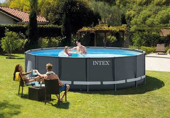 Intex Opzetzwembad Met Accessoires Ultra Xtr Frame 488 X 122 Cm Antraciet