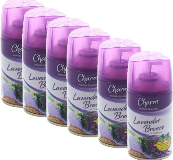 Foto van 6x 250 ml Charm luchtverfrisser Lavender breeze navulling