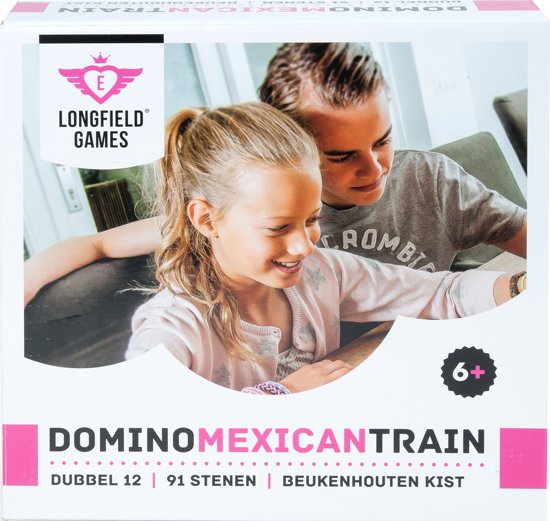 Thumbnail van een extra afbeelding van het spel Longfield Games Domino D12 Mexican Train - Beukenhout