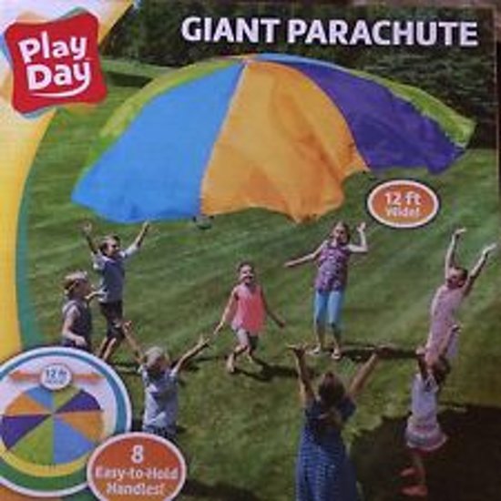 Thumbnail van een extra afbeelding van het spel XL speel parachute 2.50m in vele kleuren