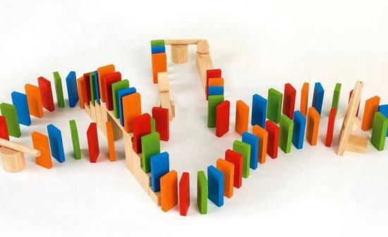 Afbeelding van het spel Pintoy - Domino D - set met obstakels