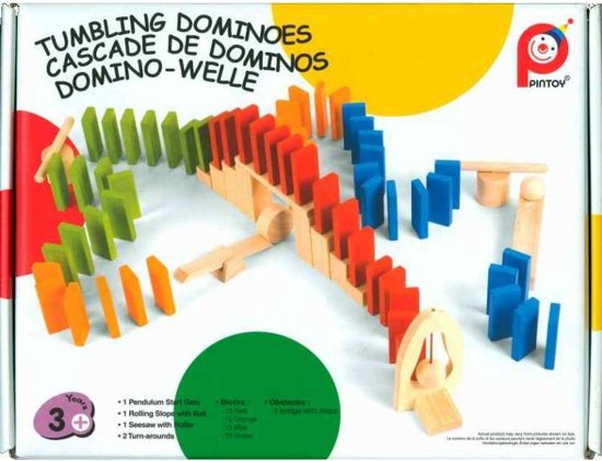Thumbnail van een extra afbeelding van het spel Pintoy - Domino D - set met obstakels