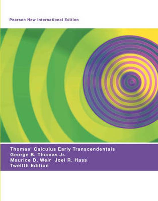 Thomas' Calculus Early Transcendentals: Pearson  International Edition